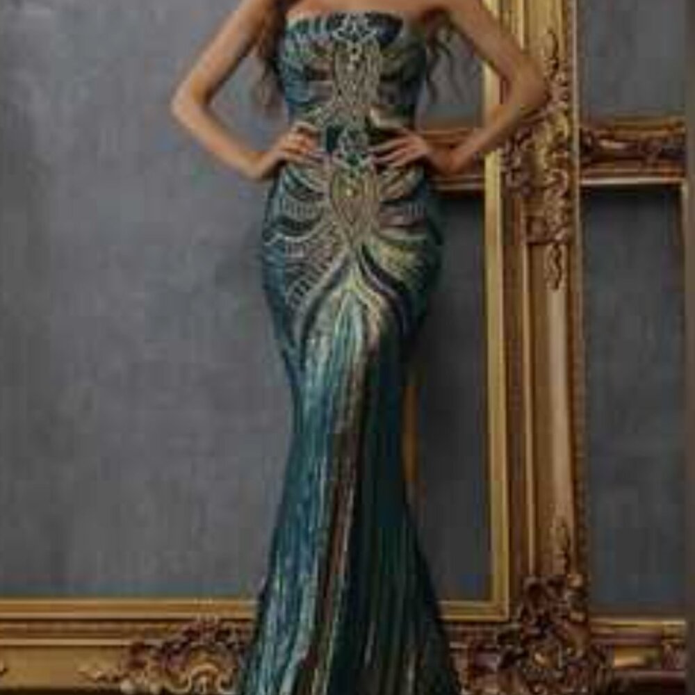 Backless Mermaid Hem Sequin Prom Dress Elegant Formal Evening